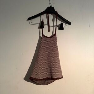 Y2K Abercrombie & Fitch Medium Knit Halter Top Chevron Boho Indie Festival